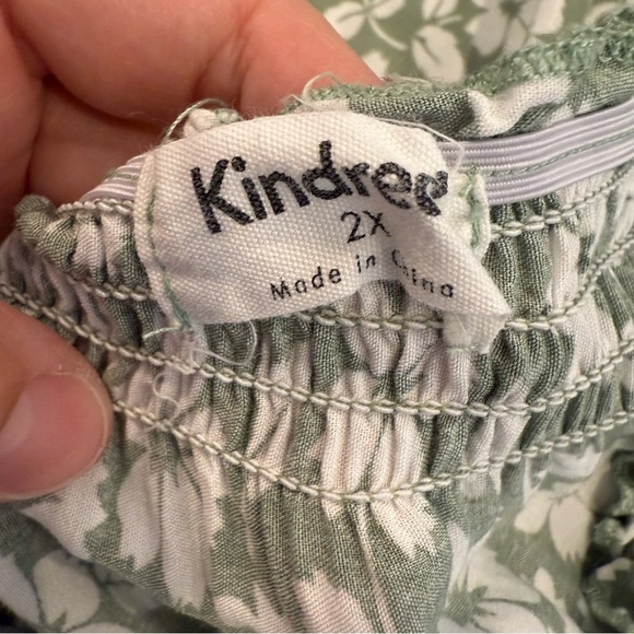 Anthropologie Kindred Green Size 2X Floral On Off Shoulder Maxi Smocked Dress - Picture 4 of 7